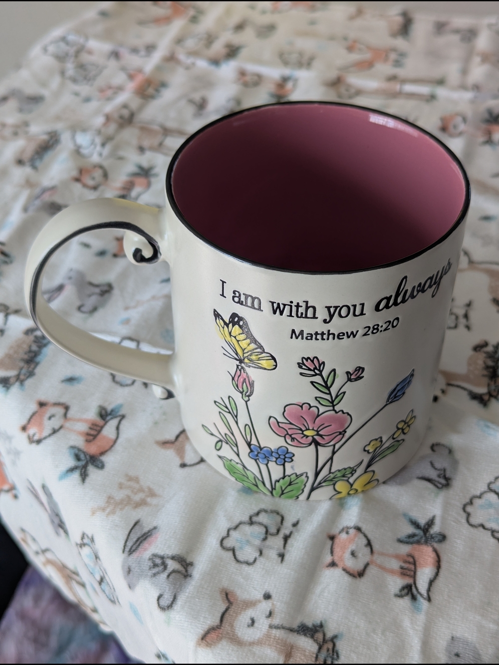 Floral Scripture I Am With You Always Mug 21 Oz